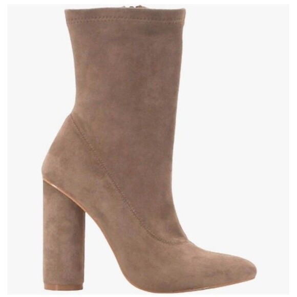 Cape Robbin Taupe Color Ankle Boots for Women Chunky Block Heels Booties Size 7 - Picture 3 of 16